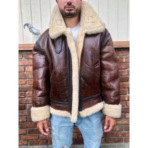 Vintage Men’s Sheep Skin Bomber Jacket